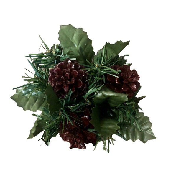 Vintage Pinecone Candle Holders Christmas Decor Centerpiece Holiday Pair Plastic - Picture 8 of 11